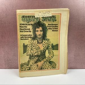 Vintage Rolling Stone Magazine Rod Stewart John Dean June 21, 1973 Music Art